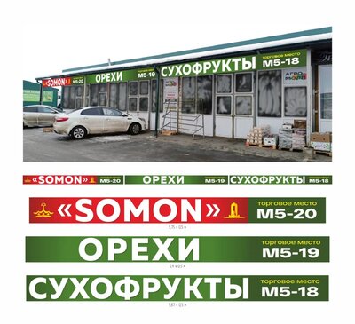 Оформление торговых рядов на рынке: изготовление и монтаж баннеров