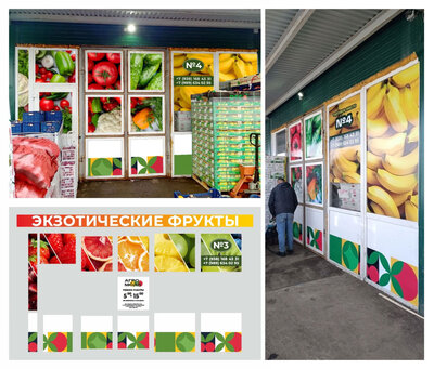 Наружная реклама для торговой точки на рынке