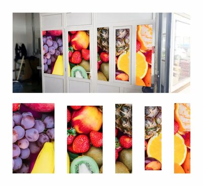 Два стиля оформления фруктового павильона